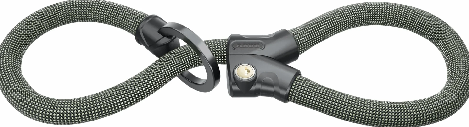 ABUS Lucchetto flessibile Infinity Loop 1806 - 140 cm, 2 passanti regolabili, antifurto per biciclette e altri oggetti, verde lento