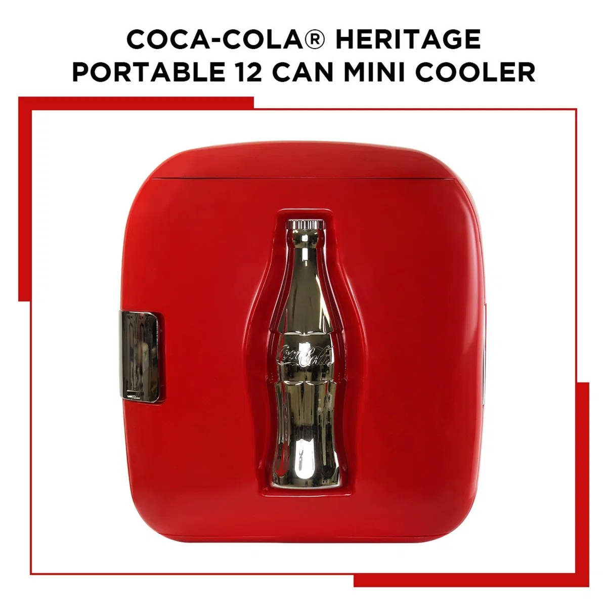 Coca Cola Mini Frigo da Camera 7,9L Frigorifero Piccolo 12 Lattine Portatile Raffreddatore e Scaldino Bottiglie di Coke Mini Frigorifero per Bevande Auto Campeggio Viaggio Ufficio Scrivania