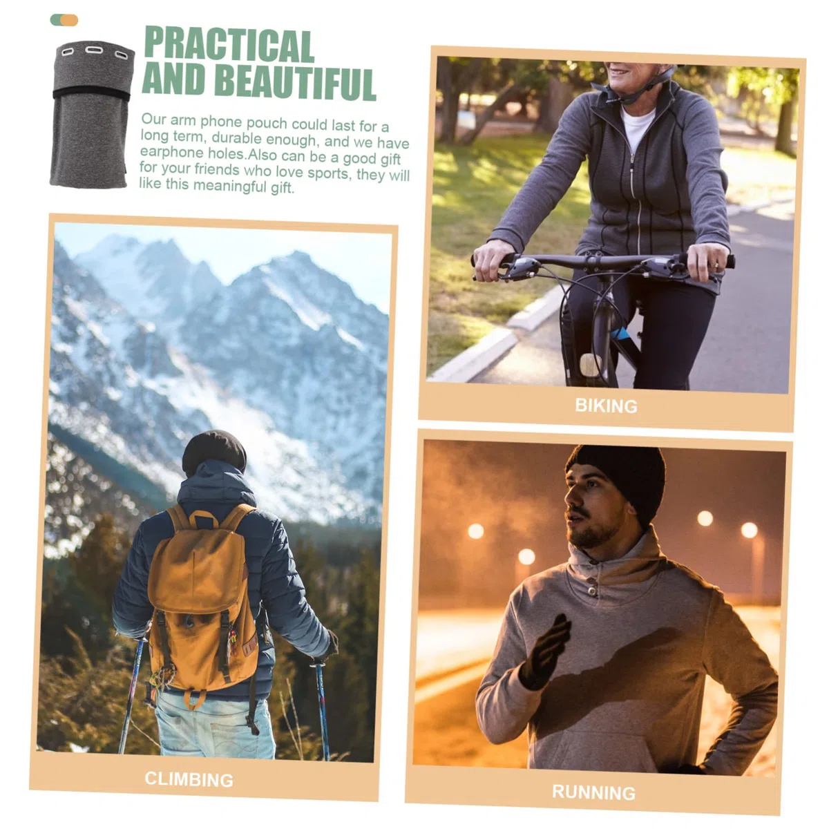 Mikikit 5pezzi Fascia Braccio Per Telefono Pouch Per Allenamento Design Per Jogging Biking e Attività Outdoor