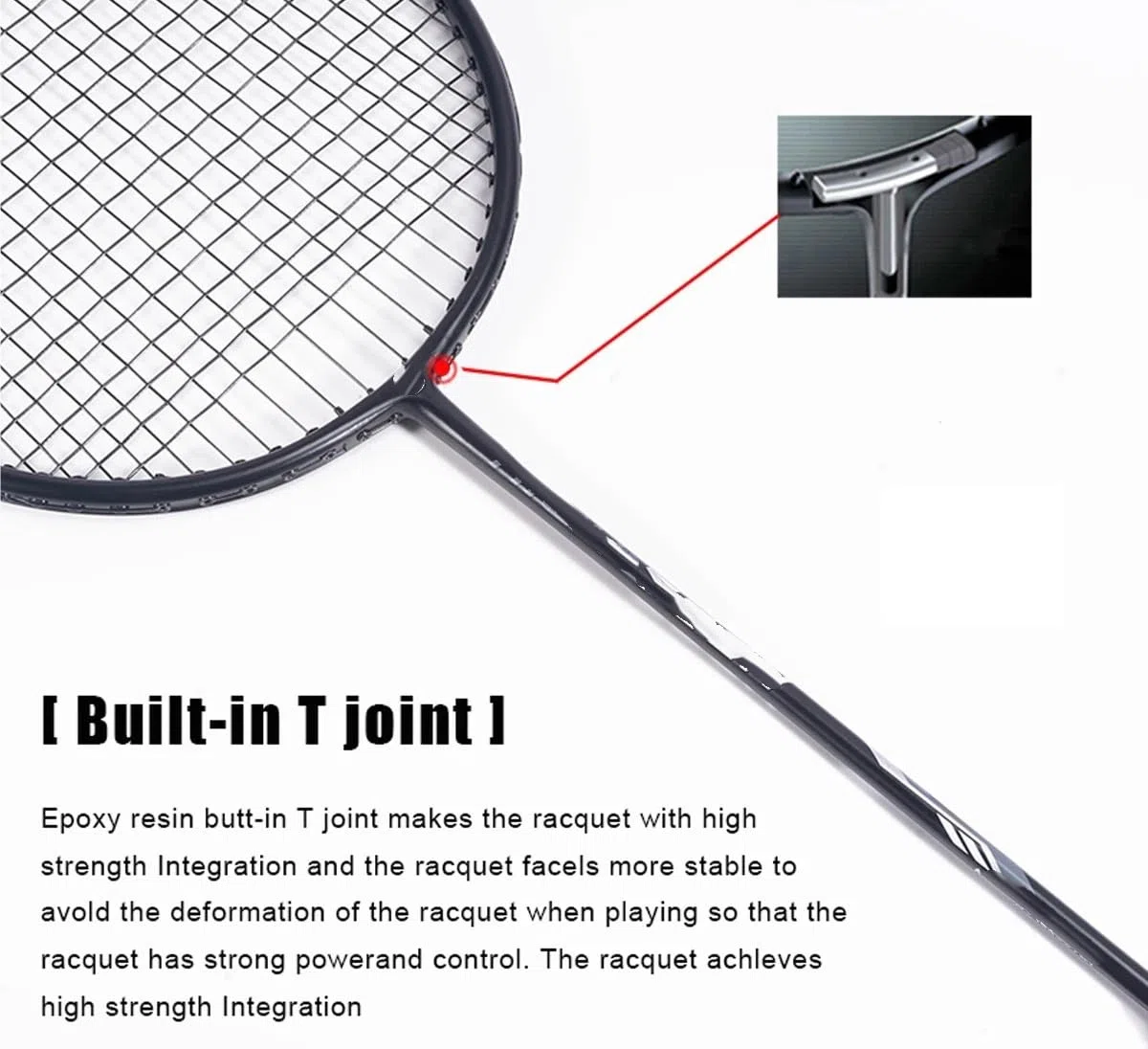 Badminton Set Racchetta da Badminton Ultraleggera 95 g, Resistenza alla trazione di 13 kg, Sport all'Aria Aperta, Fibra Carbonio + Titanio