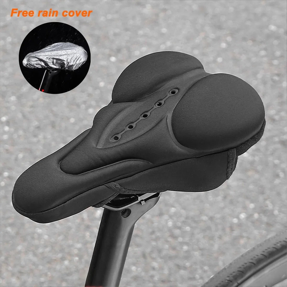 Coprisella per Bicicletta per Trek Fuel Ex 7 2012 2020, Copri Sella Bicicletta Comoda in Memory Foam a Doppio Strato, Coprisella Bici Gel Morbido,Black1