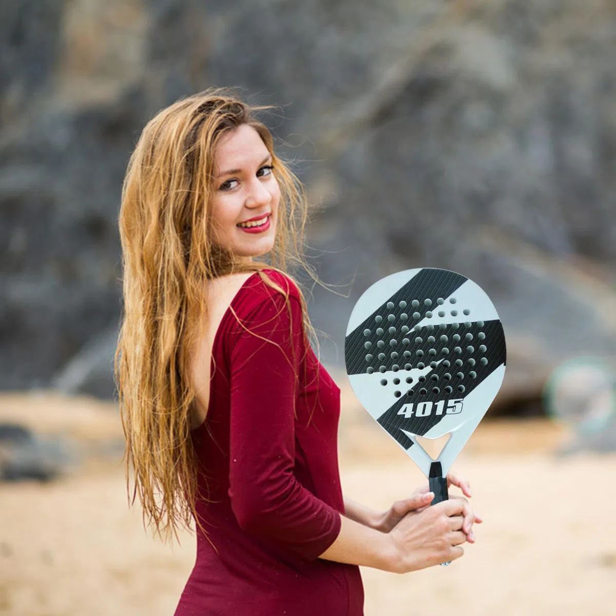 Beachs - Racchetta da tennis professionale per paddle da tennis, leggera e morbida, racchetta da tennis anti-pagaia per uomo e donna