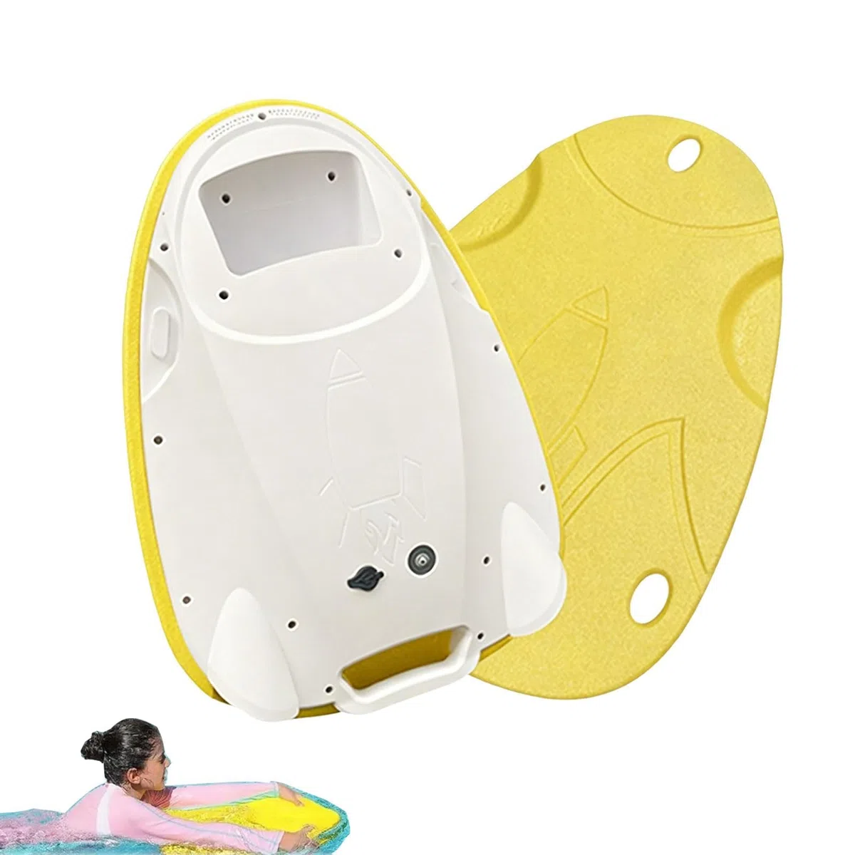 Scooter elettrico subacqueo, galleggiante per piscina motorizzato con capacità di carico di 80 kg e durata della batteria di 50 minuti, per sport acquatici, immersioni, snorkeling