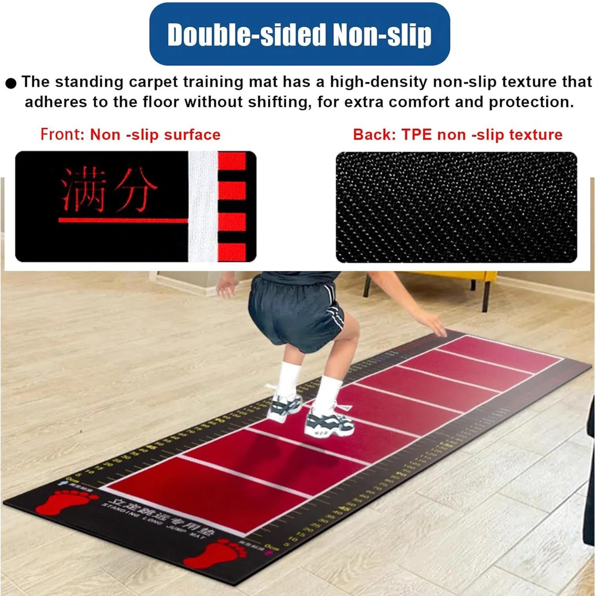 Tappetino antiscivolo professionale per atleti, per esercizi e allenamento per scuola, palestra, casa, 350 x 80 cm