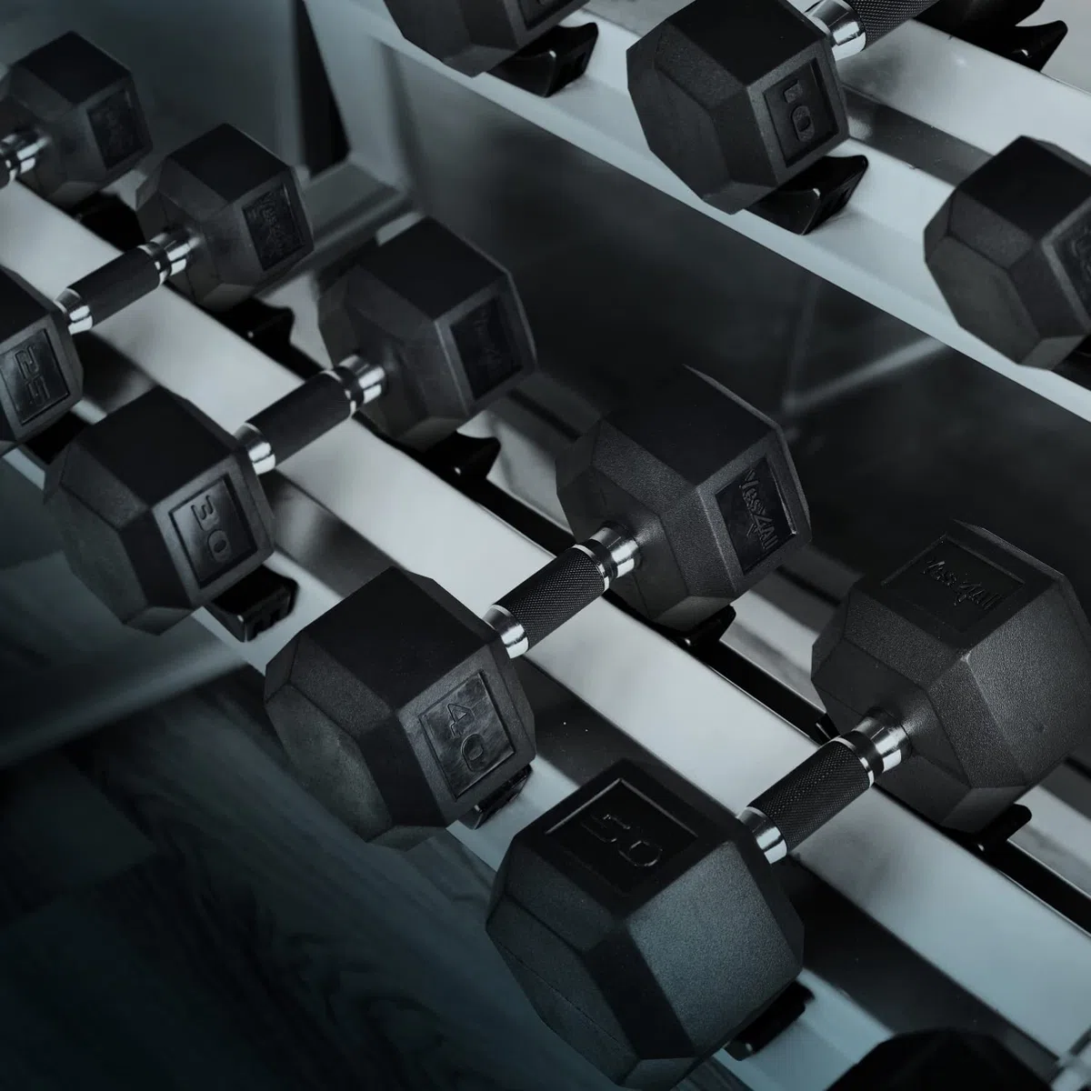Yes4All Rubber Grip Encased Hex Dumbbells Hand Weights With Anti-Slip 2-25 kg Single