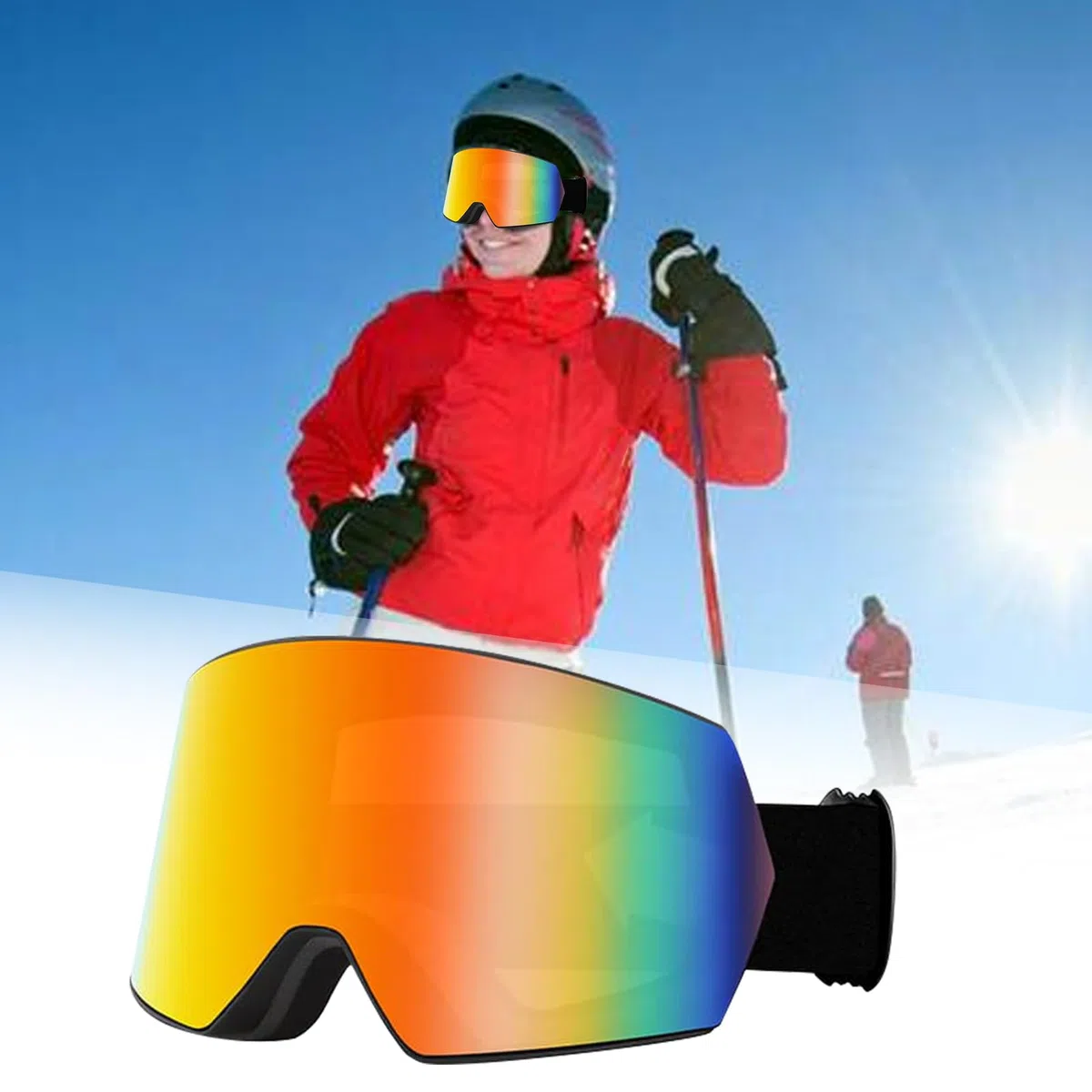 Genérico Occhiali da snowboard, occhiali da sci per neve, snowboard, occhiali da sci antiappannamento a doppio strato, per bambini, ragazzi, ragazze, uomini, donne, adulti e ragazzi