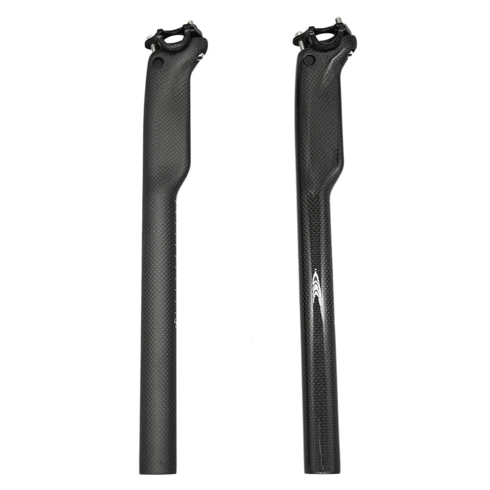 Reggisella 1 Pcs 3K Opaco Full Reggisella In Fibra di Carbonio MTB Mountain Road Bike Ciclismo Reggisella Parti di Biciclette 27.2/30.8/31.6x350/400 MM Reggisella Ammortizzato(Matte 27.2-350mm)