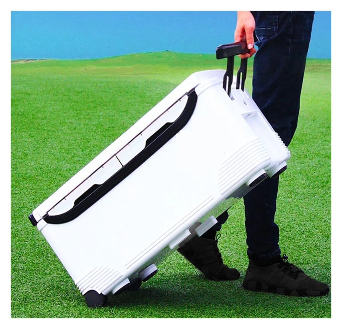 Scatola da Pesca 48L/66L/85L Super incubatrice per Pesca in Mare Scatola da Pesca Frigorifero Scatola da Esterno di Grande capacità con Ruote (85l Nero)