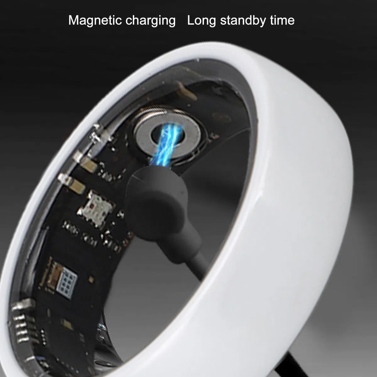 Anello Intelligente, Anello di Contapassi della Ceramica Indossabile da 50 M e IP68 Anello di Contapassi, Controllo di Accesso NFC, Anello di Tracciamento del Fitness di attività