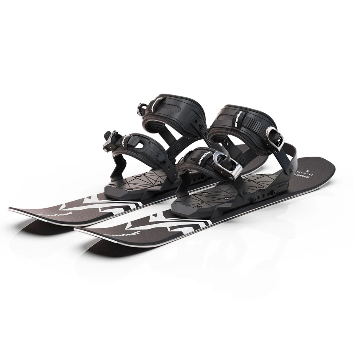 Mini sci corto per neve | Snowblade Skiboards | Snowfeet | 65 cm (NERO | ATTACCHI DA SNOWBOARD)