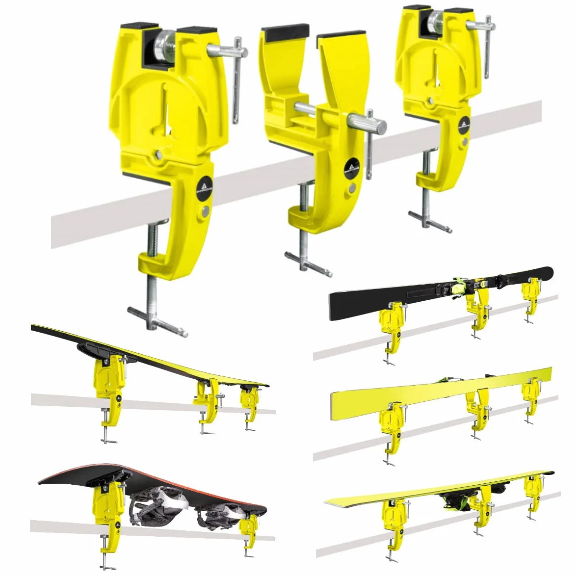 SkinRocks Set di cera da sci, 3 pezzi, ferro da stiro, universale, per sci, colore: giallo