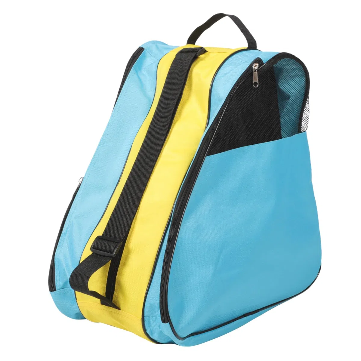 SUPVOX Borsa per Pattini da Ghiaccio in Nailon, Blu Giallo Blu | Zip, Formato Monospalla, per Trasporto e Protezione, Pratica da Portare