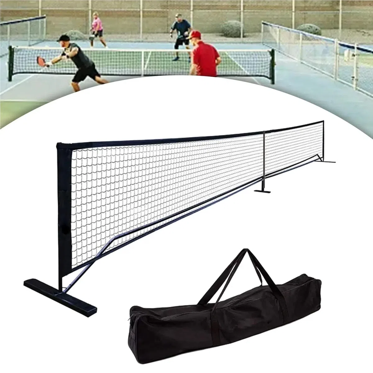 Rete da Pickleball Rete da Pickleball Set con Struttura in Metallo Feste in Campo Allenamento Facile da installare