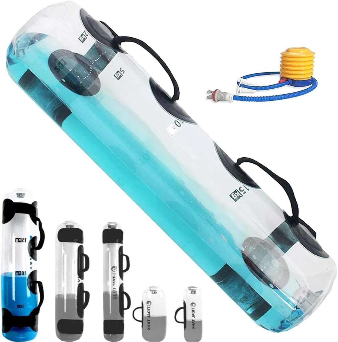 Fitness Aqua Bag Sandbag Alternative Borsa per Sollevamento Pesi Riempita d'Acqua Regolabile L'allenamento di Forza Indoor Manubri per Allenamento A Casa Fitness & Yoga(25KG)