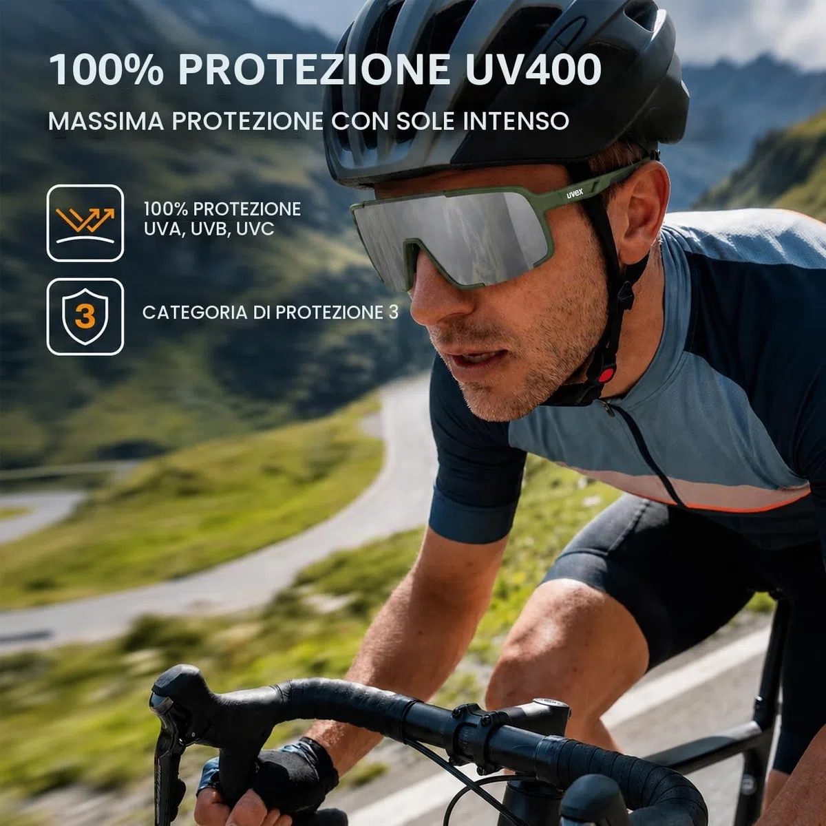 Uvex cellon Occhiali da sole per uomo e donna - Occhiali sportivi leggeri con lenti a specchio