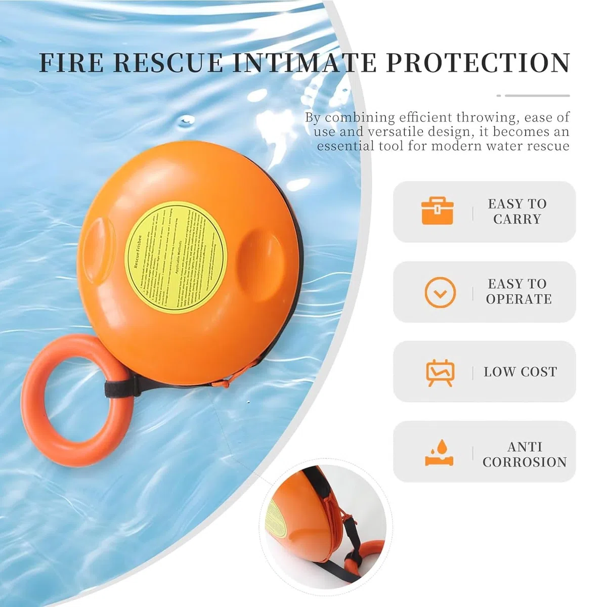WHIPIN Frisbee salvavita, Frisbee Professionale per Il Salvataggio di Emergenza, Dispositivo di galleggiamento lanciabile, Disco di Salvataggio di Emergenza per annegamento