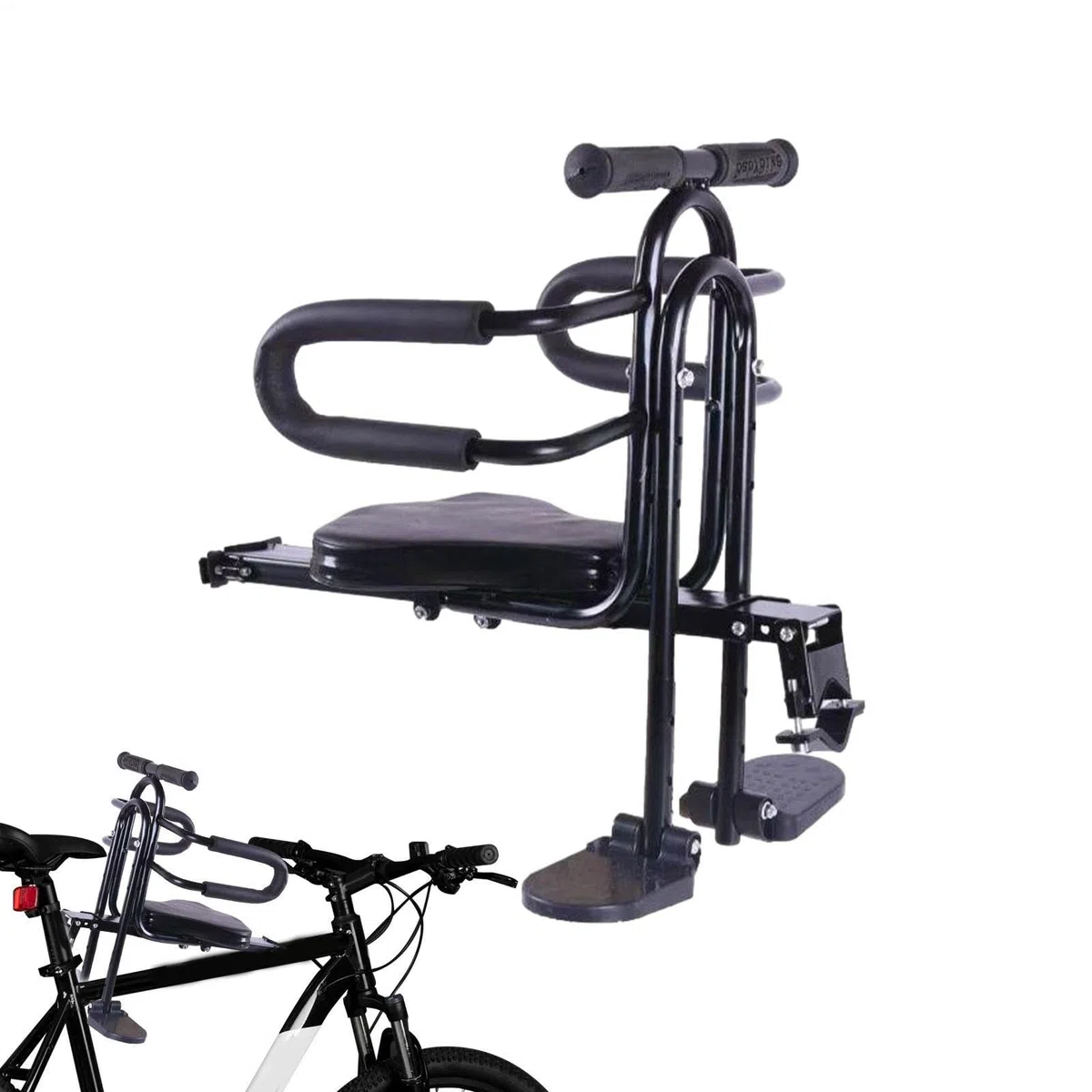 Seggiolino Anteriore Bambini Portabimbi Sicuro, Attacco Bicicletta, Altezza | Sicuro Schienale E Pedane Poggiapiedi Adatto A Tutti I Tipi Di Biciclette, Mountain Bike E Bici Da