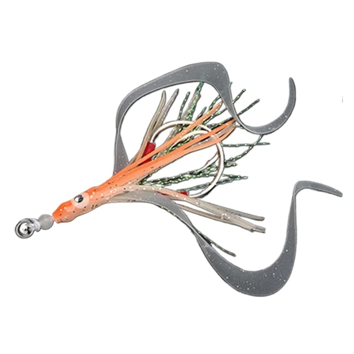 Ami da Pesca in Acciaio 10pcs / lot Glow Assist Gancios con gonne calamari Lumory Slow Slow Jig Gonna in silicone Gancio da pesca Gancio da pesca for pesca Ami da Pesca per Mare Trota ( Color : Yellow