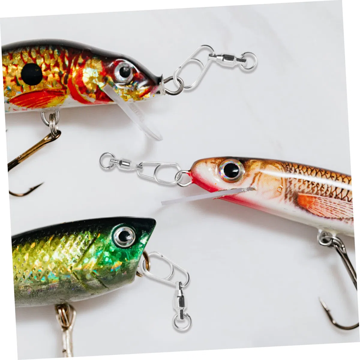 BESPORTBLE Connettore ad anello a otto cifre esca artificiale antiruggine canna girevole a scatto amo anello di collegamento di pesca clip per esche portatili Acciaio inossidabile