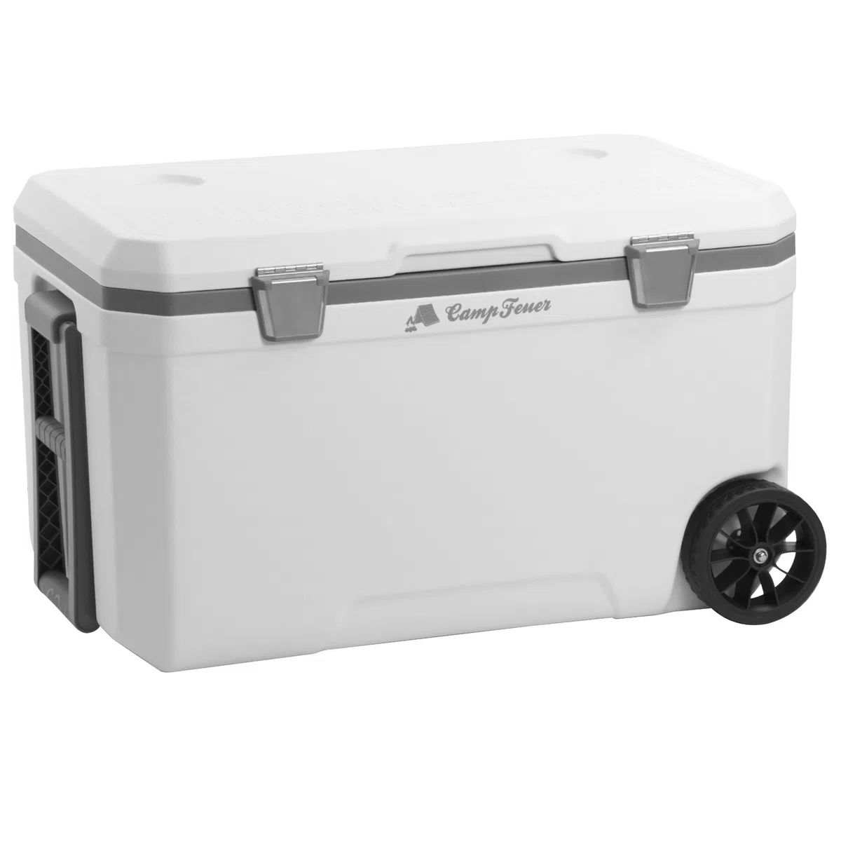 CampFeuer Frigobox bianca da 70 litri con ruote | Frigobox portatile, frigobox isolata con maniglie, frigobox raffreddante mobile, scatola del ghiaccio, mini frigorifero | Thermobox, snackbox