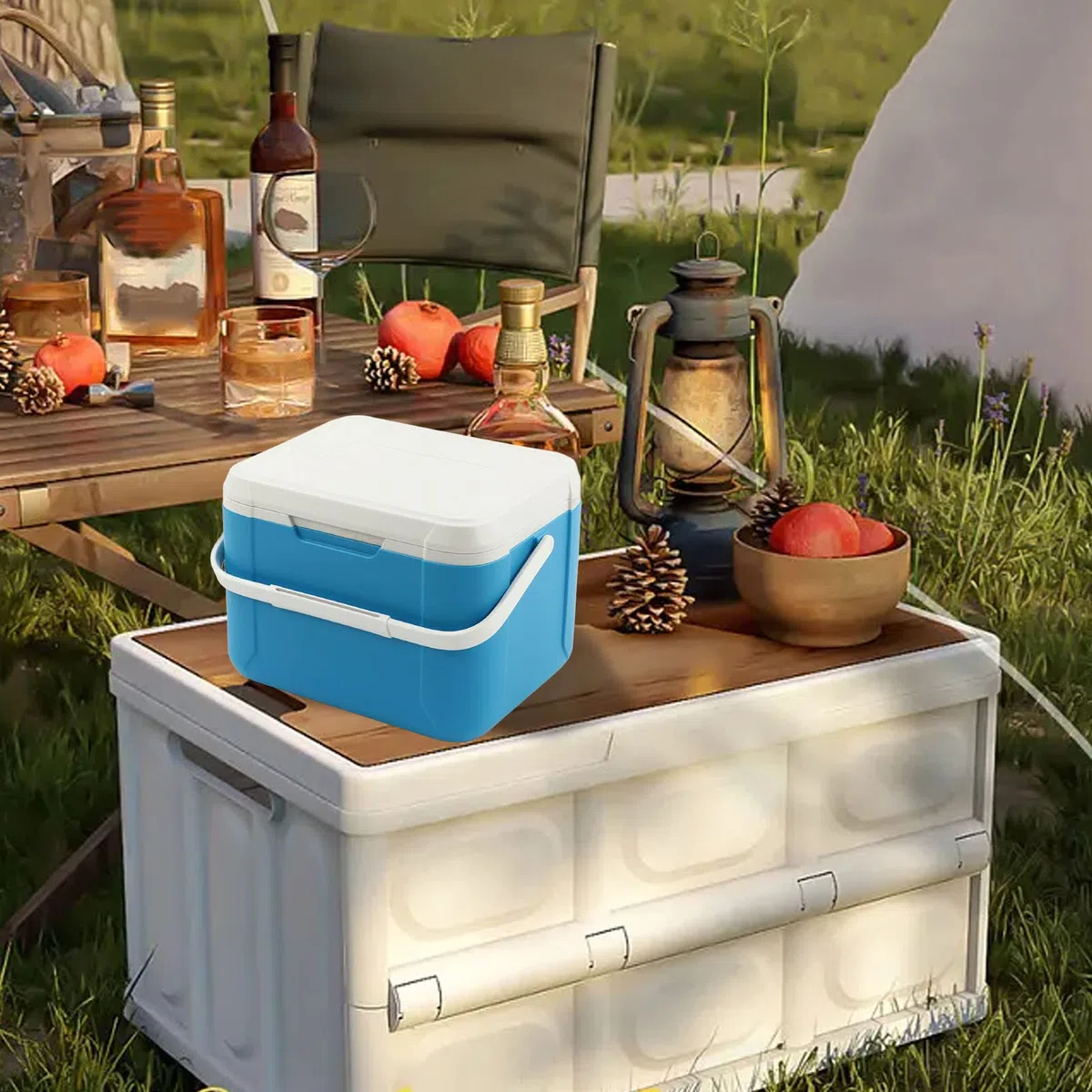 Congelatore Frigorifero Portatile da 18 Litri con Maniglia, Ideale Per Il Campeggio All'aperto, Bevande Refrigerate E Conservazione degli Alimenti