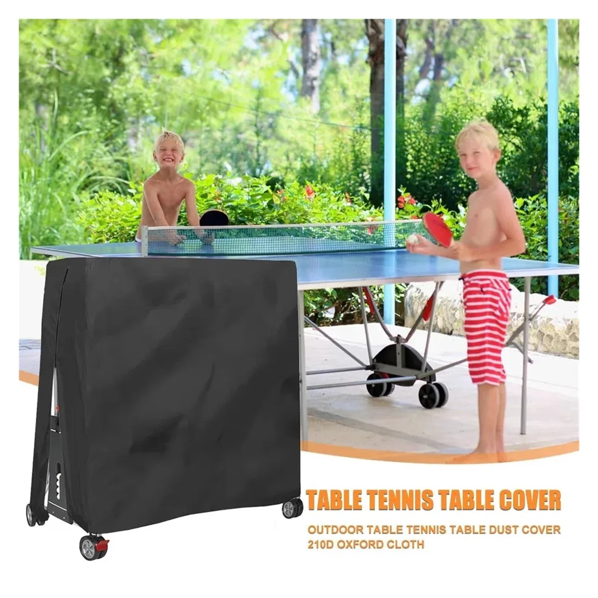 Copertura impermeabile e antipolvere for tavolo da ping pong, for interni ed esterni, resistente, 165x70x185 cm per esterni e interni