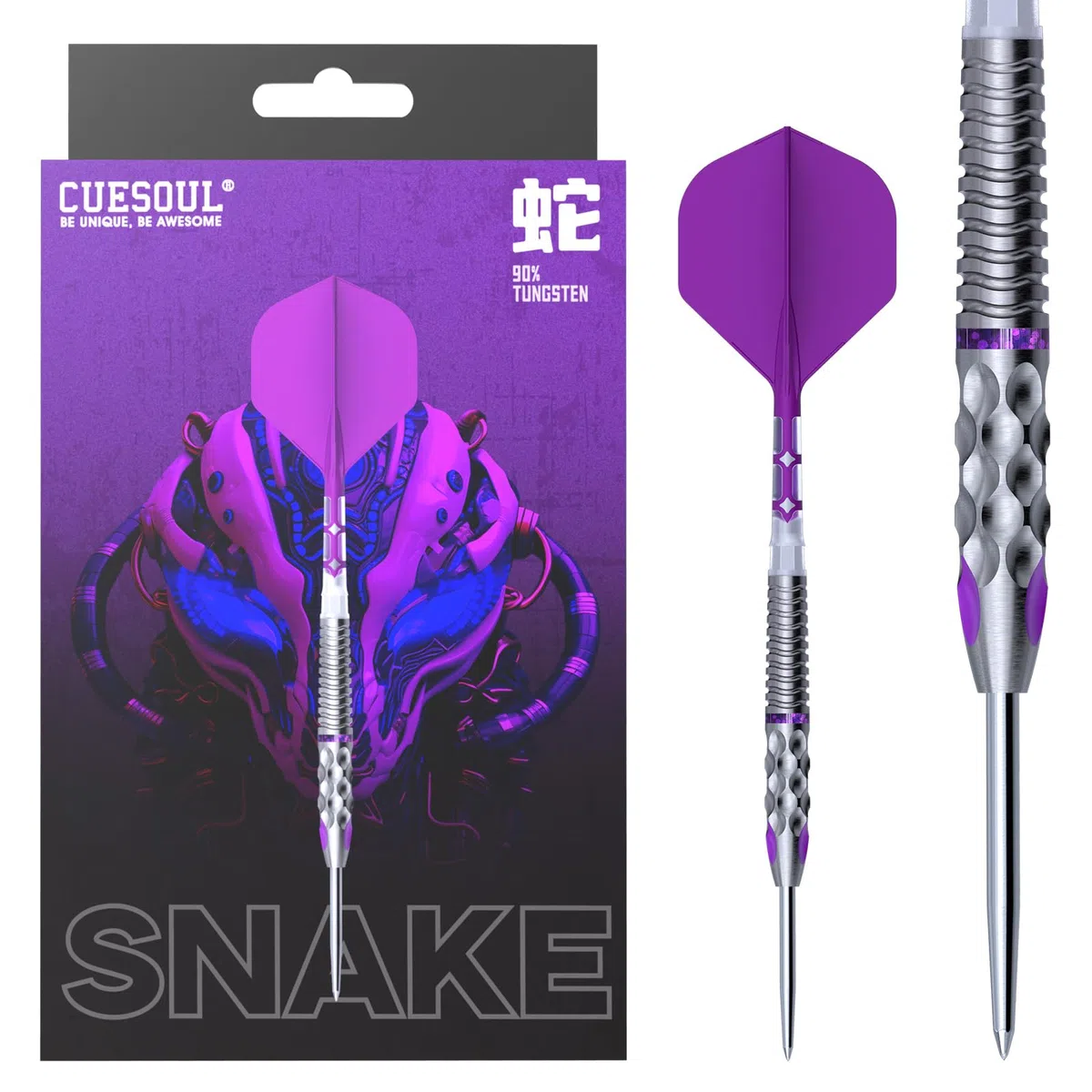 CUESOUL Chinese Zodiac Steel Series 20g/21g/22g/23g/24g 90% Set di Freccette in tungsteno con Volo ROST T19 Integrato