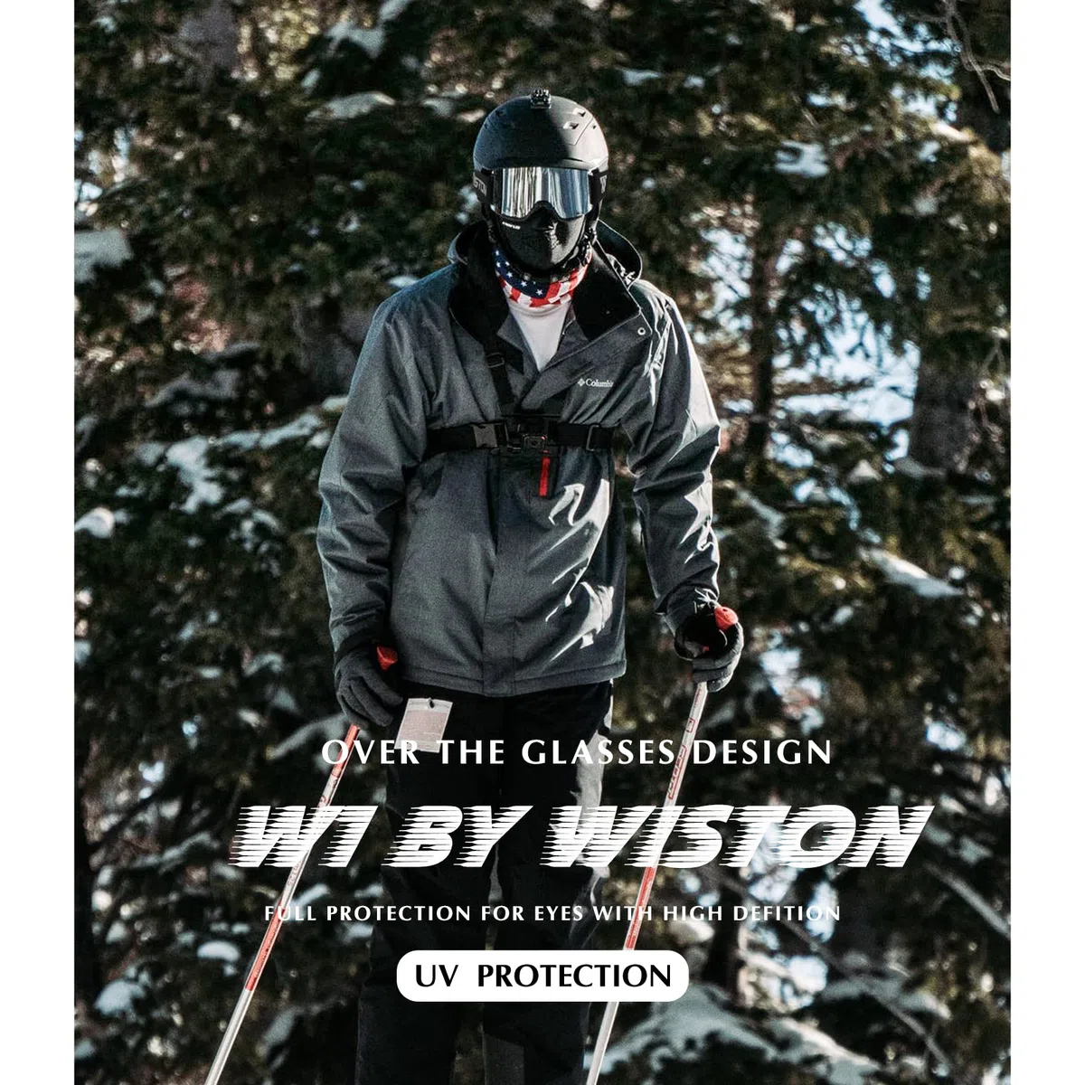 WISTON OTG - Occhiali da sci e snowboard, unisex, protezione UV al 100%, W1