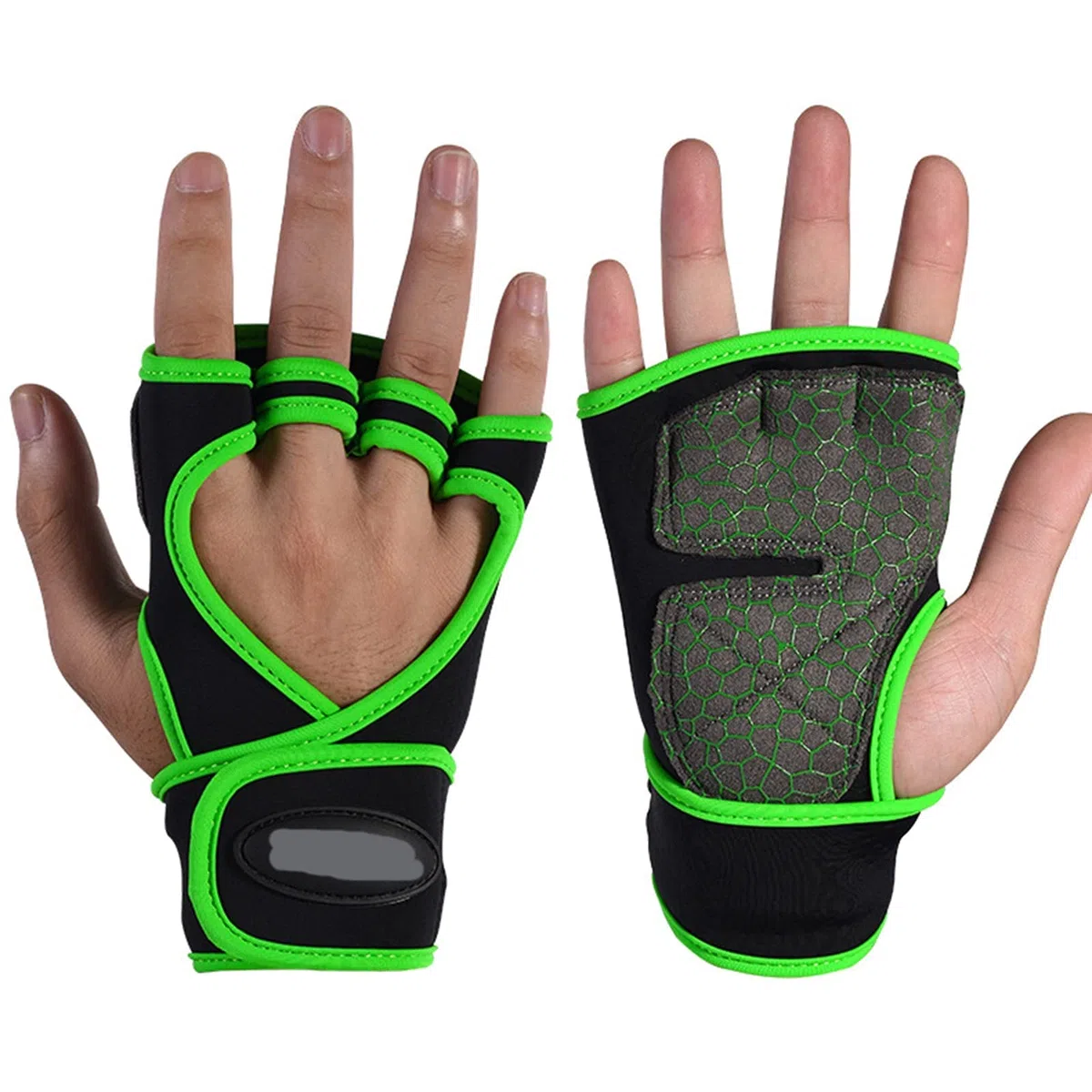 Guanti da guida senza dita, guanti sportivi, guanti mezze dita, guanti for sollevamento pesi for allenamento in palestra for donna e uomo Protezione mezze dita Guanti indossabili Ottima presa per(Gree