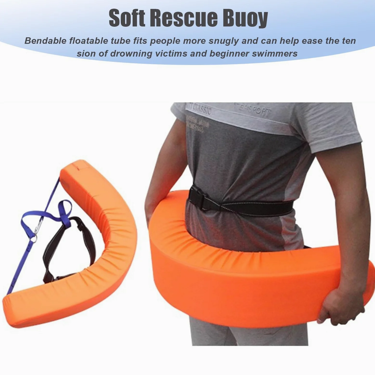 Confezione da 2 tubi di salvataggio per bagnini per adulti, attrezzatura di sicurezza per piscina con fischietto, 122,9 x 15 cm, per salvataggio in acqua all'aperto