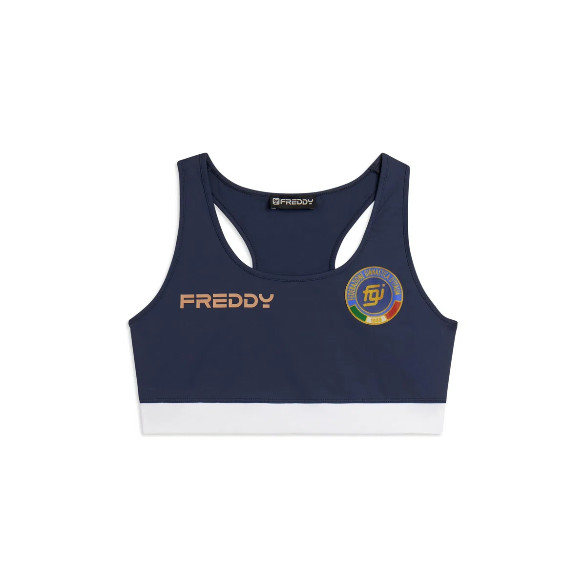 FREDDY - Top Sportivo Donna Italia Fgi in Jersey di Nylon, 80% Poliammide 20% Elastan