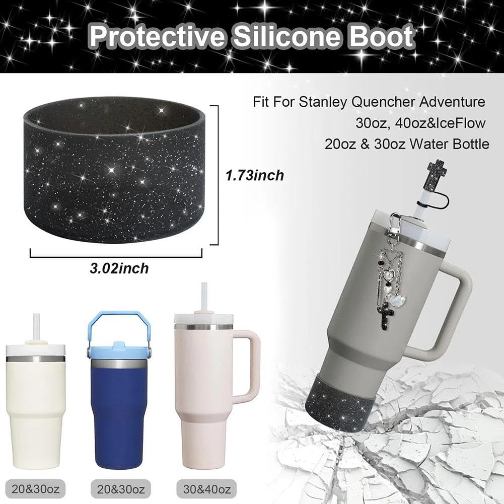 Accessori marroni per Stanley Cup 30 & 1134 g, per Stanley Cup set di accessori include coperture per cannuccia da 1 cm, cinturino riutilizzabile per bottiglia d'acqua, carino per ciondoli Stanley e