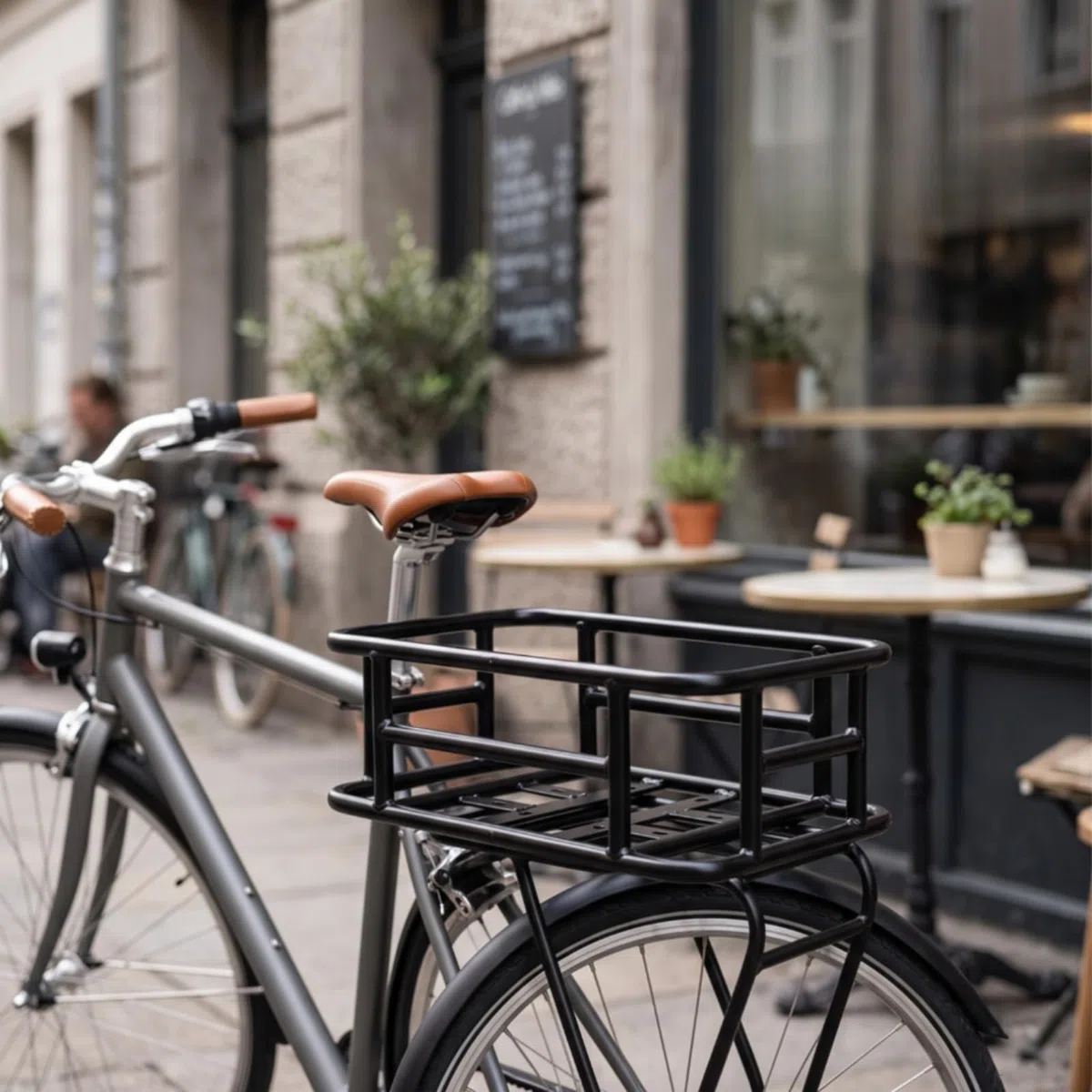 Cestino Bici Posteriore in Metallo Cestino Bicicletta Posteriore Resistente per Pendolari, Spesa Quotidiana