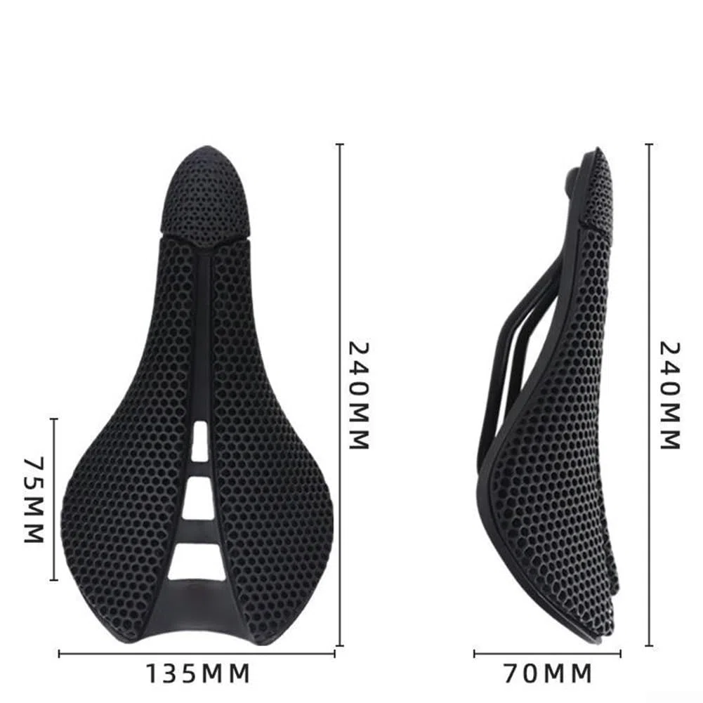 Sella Bici 3D Stampata 240mm Ammortizzante | Cuscinetto 3D stampato, riduce pressione, ammortizzazione massima, ideale tour lunghi, resina durevole