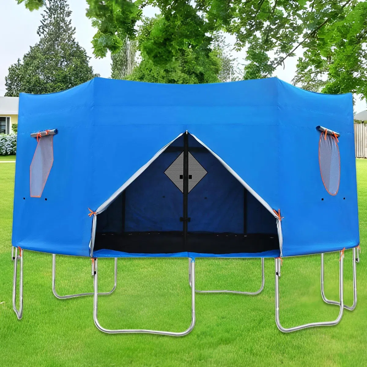Telo parasole per trampolino, impermeabile, antivento, protezione per tutte le stagioni, per camper, campeggio, inverno, estate, giochi, giardino, esterno
