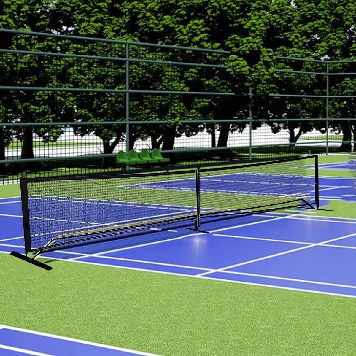 Rete da tennis per esterni, set di rete da badminton, da tennis, pickleball, rete portatile, rete da calcio regolabile, rete da allenamento rimovibile, trappola da pallavolo da 9,5 kg, con borsa per