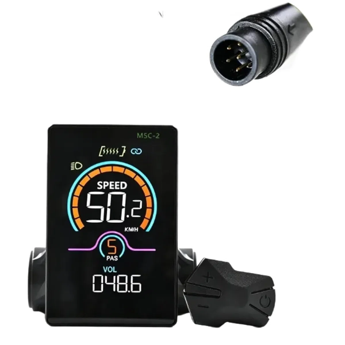 Contachilometri digitale M5C-2, display LCD a colori cablato abilitato Bluetooth con funzione antifurto elettronica for bici elettrica(Bluetooth-6PIN)
