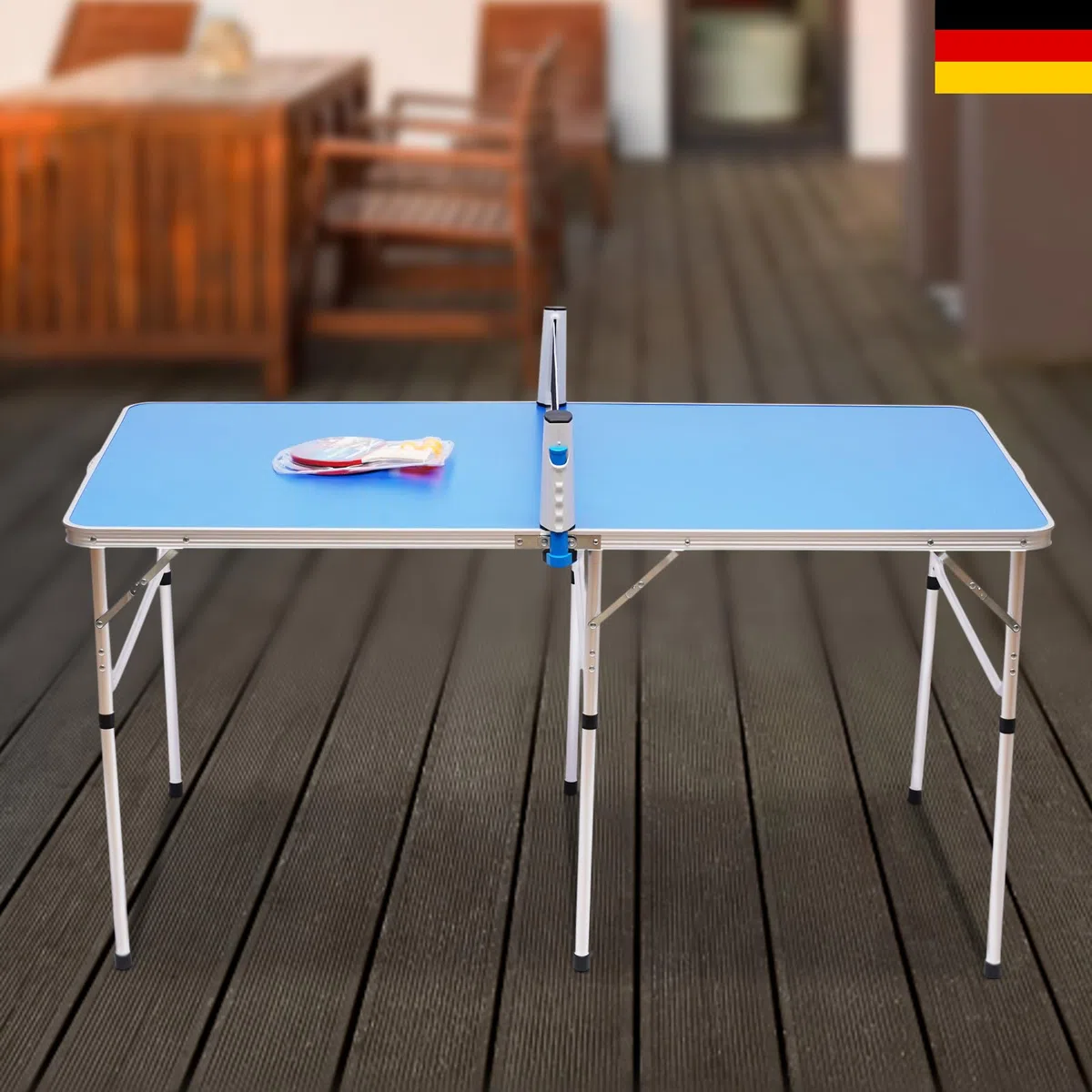 Tavolo da ping pong, pieghevole, mini tavolo da ping pong portatile, tavolo da ping pong con palline, racchetta e rete, 152 x 76 x 76 cm
