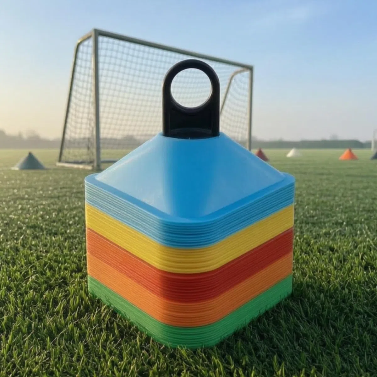50 Pezzi Cinesini con Borsa e Supporto | Resistenti, Flessibili, Attrezzatura Sportiva, per Campo Sportivo, Palestra, Allenatori