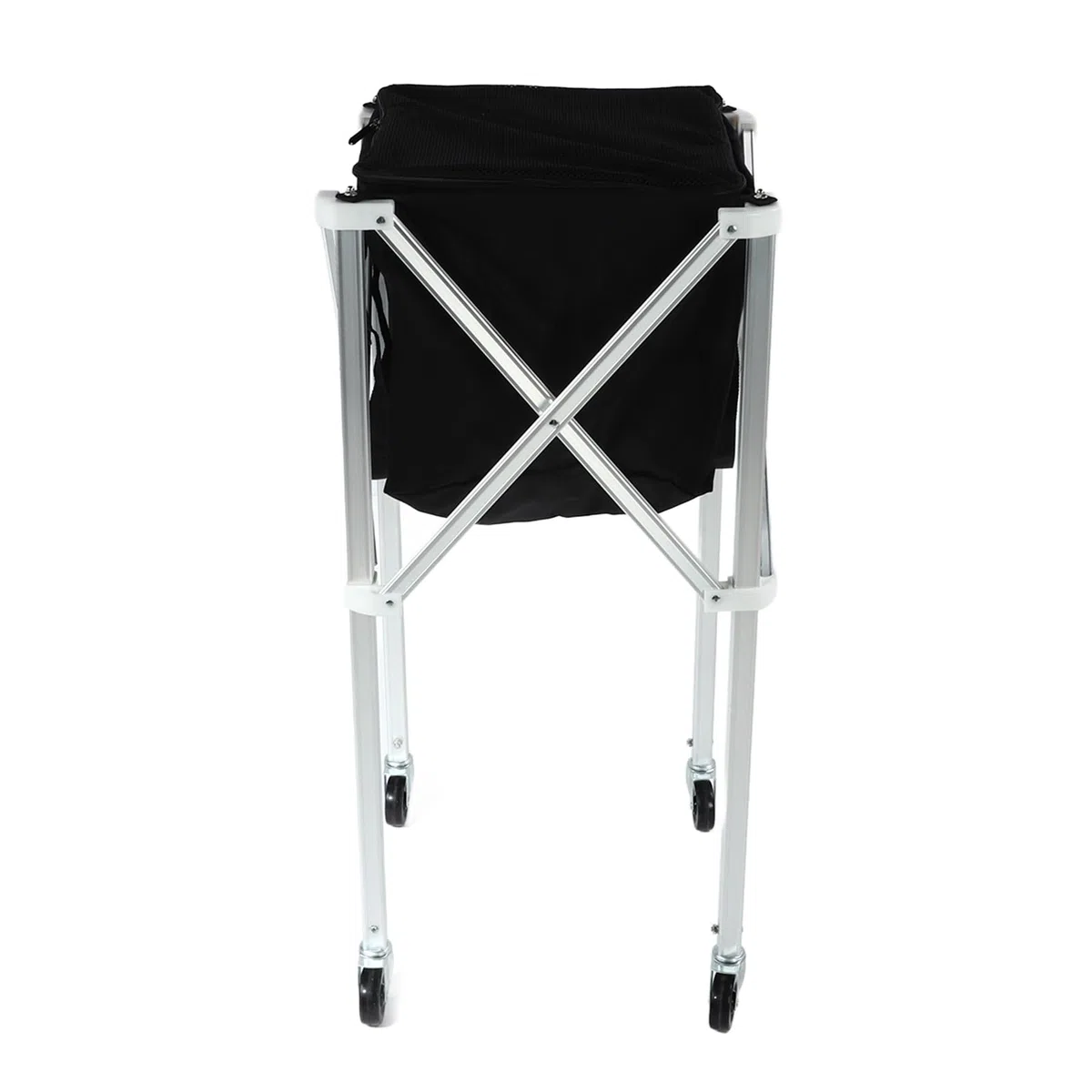 Cryfokt Carrello Pieghevole per Palline da Tennis Carrello Leggero e Facile da Trasportare per Bambini Lega di Alluminio Nera 35,4x16,1x16,1 Pollici