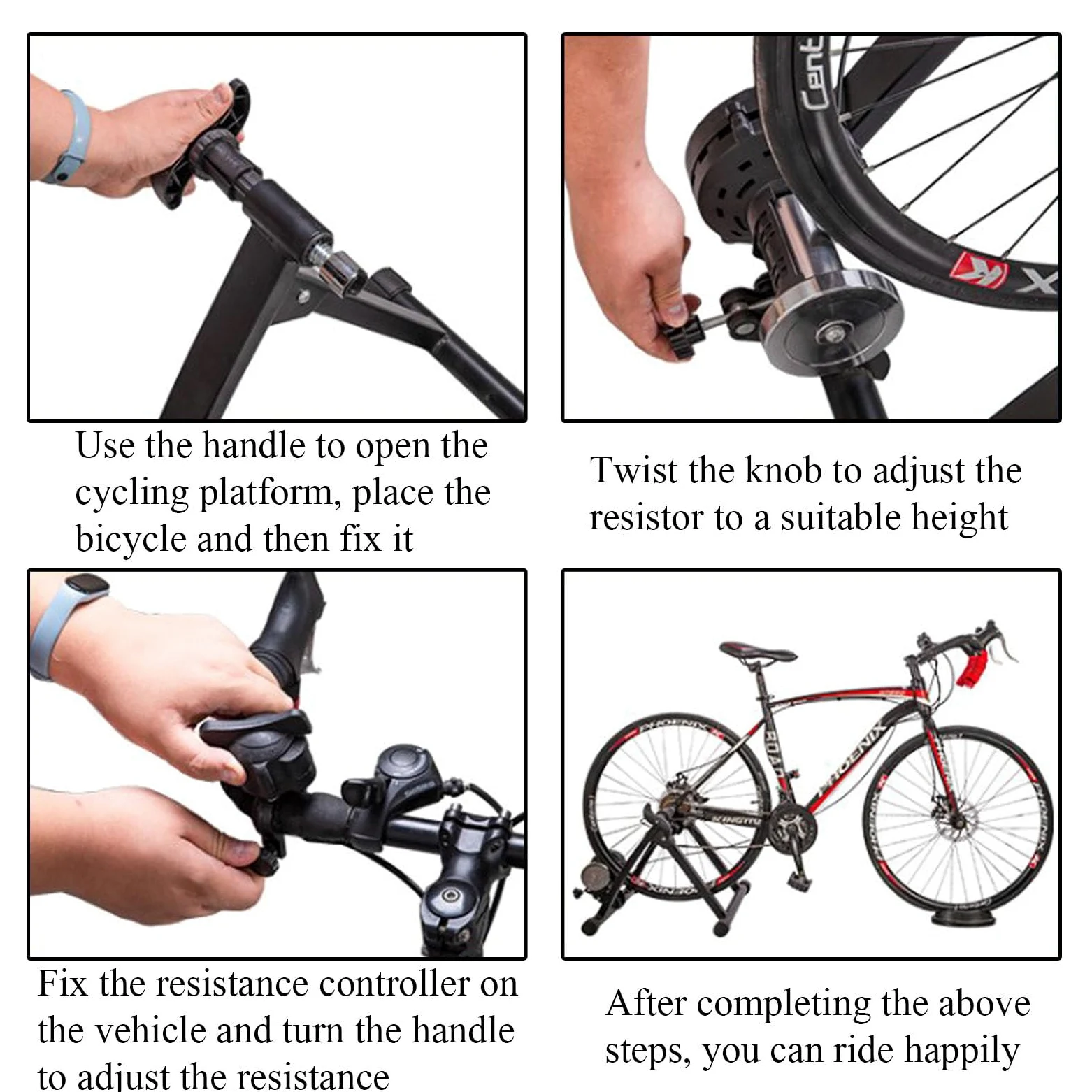Rullo Trainer Pieghevole Bicicletta 6 velocità,Cerchi da 26-29,Rullo per Allenamento in Bicicletta,Supporto Magnetico per Esercizi in Bicicletta