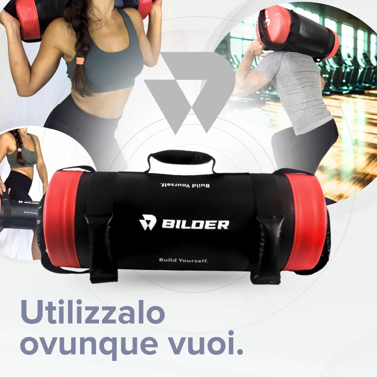 BILDER - Powerbag Compatto 5 Kg con Sabbia Metallica, Sandbag Fitness per Forza, Resistenza e Core Training, Sacco Pesi Palestra con Maniglie Multiple, Attrezzi Palestra Casa per Allenamento Completo