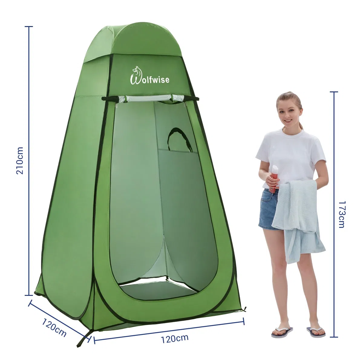 WolfWise Tenda Istantanea Pop-Up Privato Portabile per Campeggio Spiaggia Bagno Spogliatoio Doccia Riparo