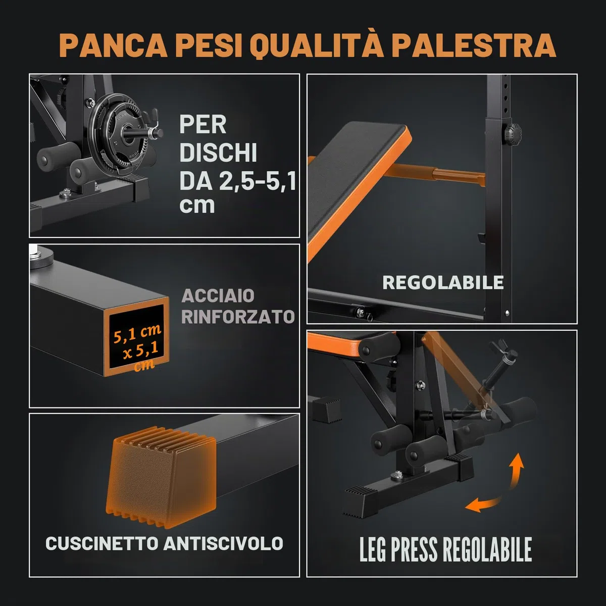 YOLEO Panca pieghevole multifunzione con supporto per la casa, panca panca con panca per pesi, panca regolabile con ripiano, panchina con peso e arricciatura delle gambe