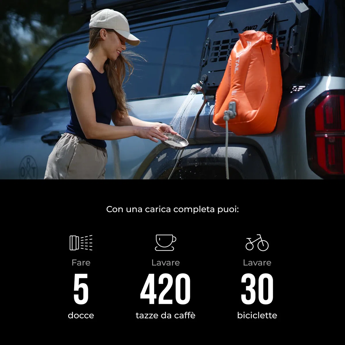 FLEXTAILGEAR Borsa Tiny Shower, Facile da trasportare, Perfetta per l'uso all'aperto.