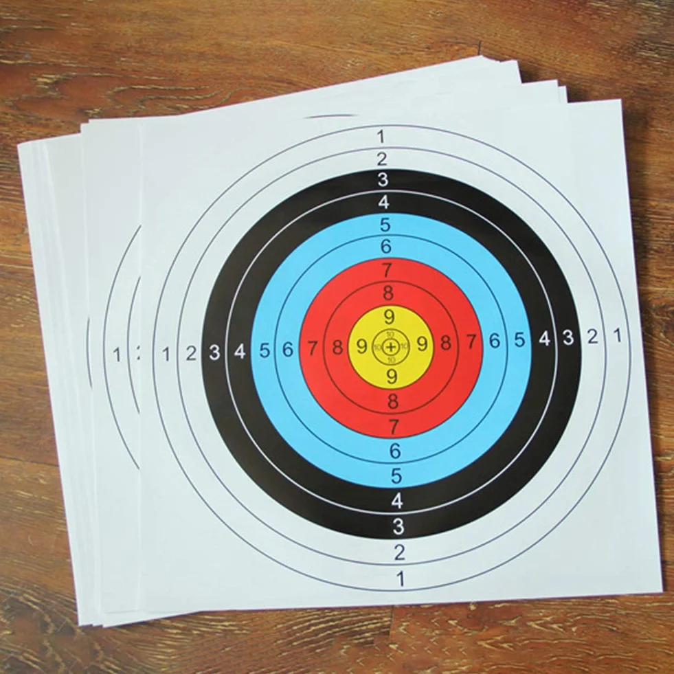 Carta da Tiro con L'Arco da 10 Pezzi/Set, Carta da Bersaglio da Tiro con L'Arco da 60x60Cm Ad Anello Completo Taglia Unica