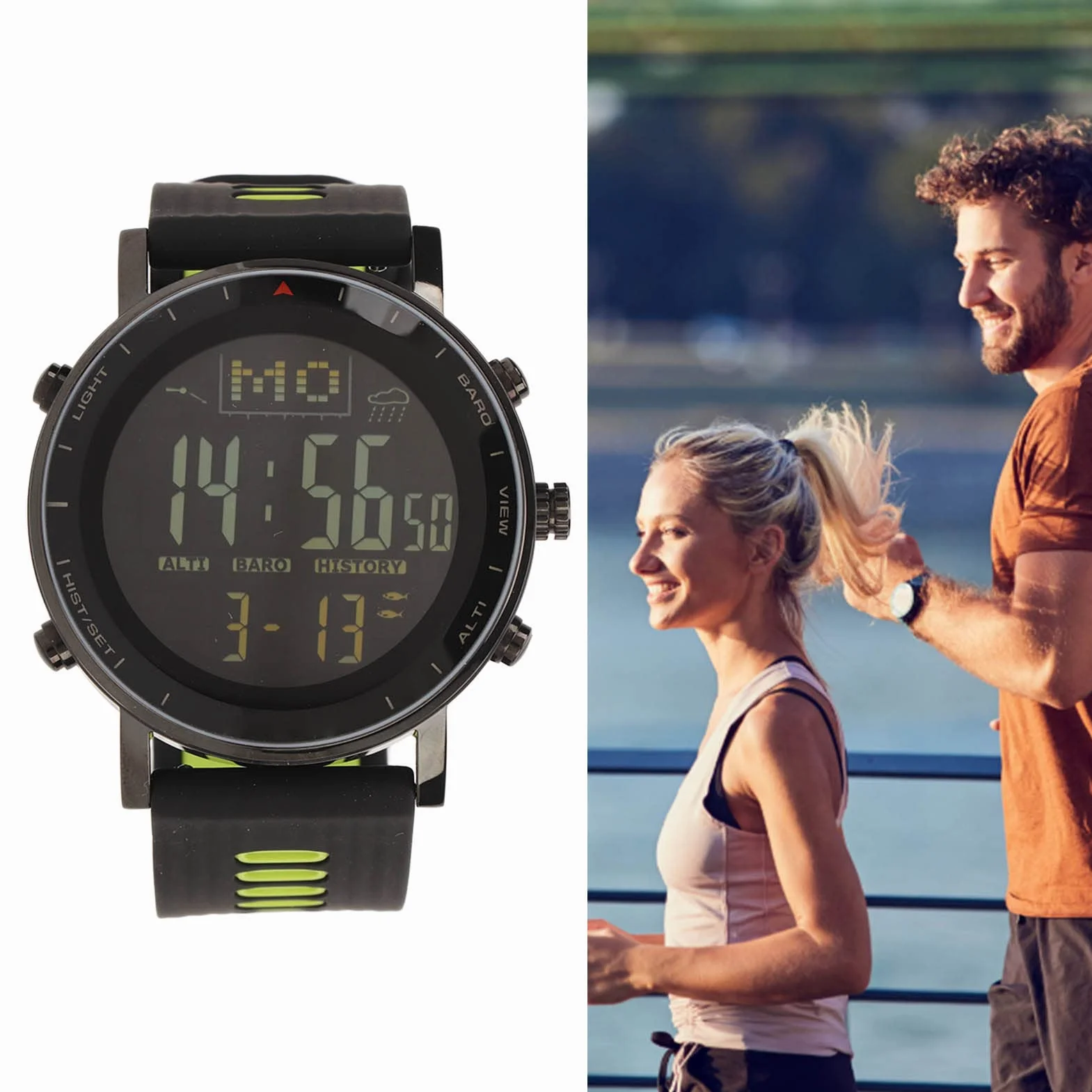 Bewinner Orologio da Polso Elettronico per Pesca, Escursionismo con Monitoraggio della Pressione Dell'aria, Sport All'aria Aperta (#2) (#2) (#) (#) (#) (#)