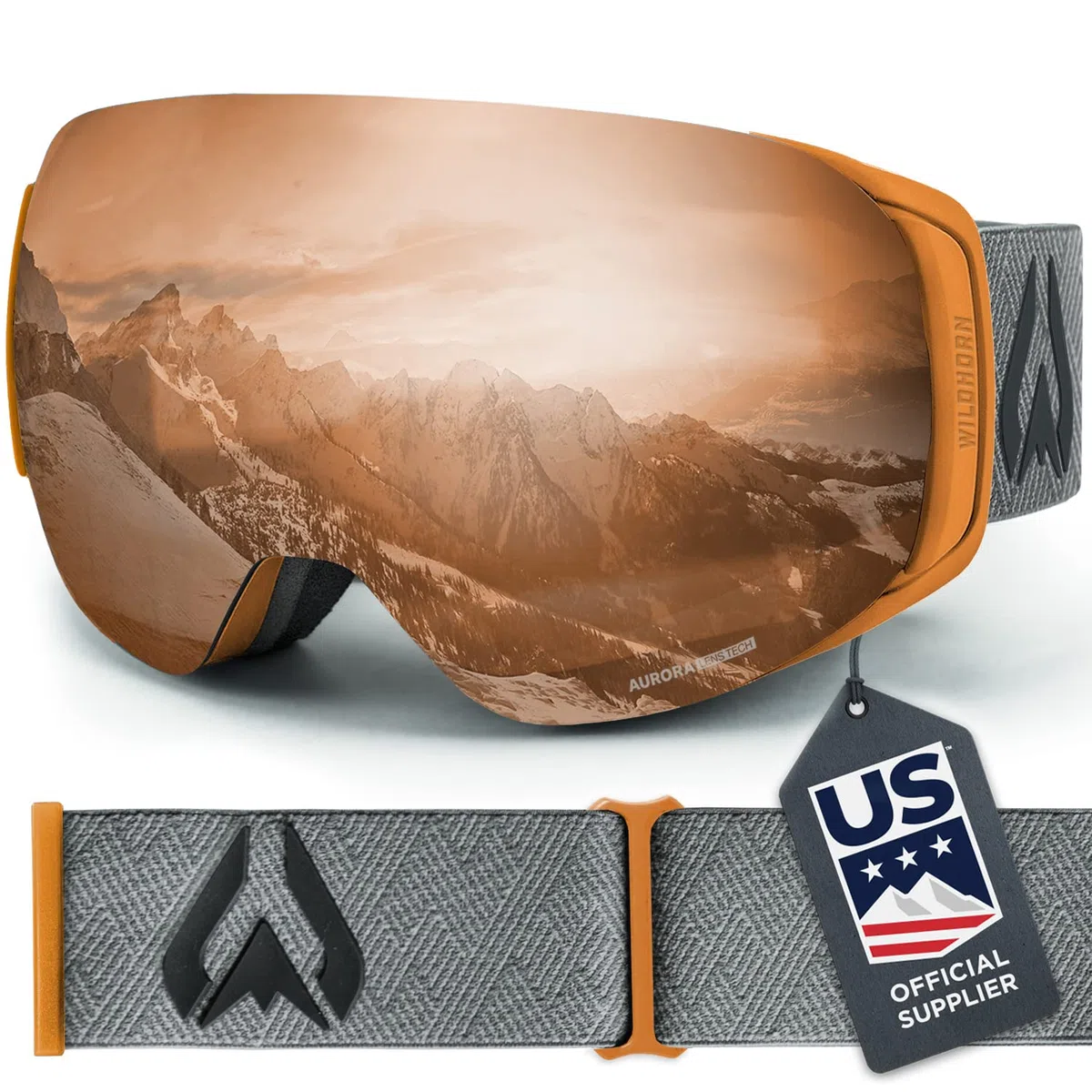 WildHorn Outfitters Maschera da Sci & Snowboard Roca - Maschera da Neve Premium per Uomini, Donne e Bambini. con Sistema di Cambio Lenti Magnetico, Rapido e Clip Integrata.