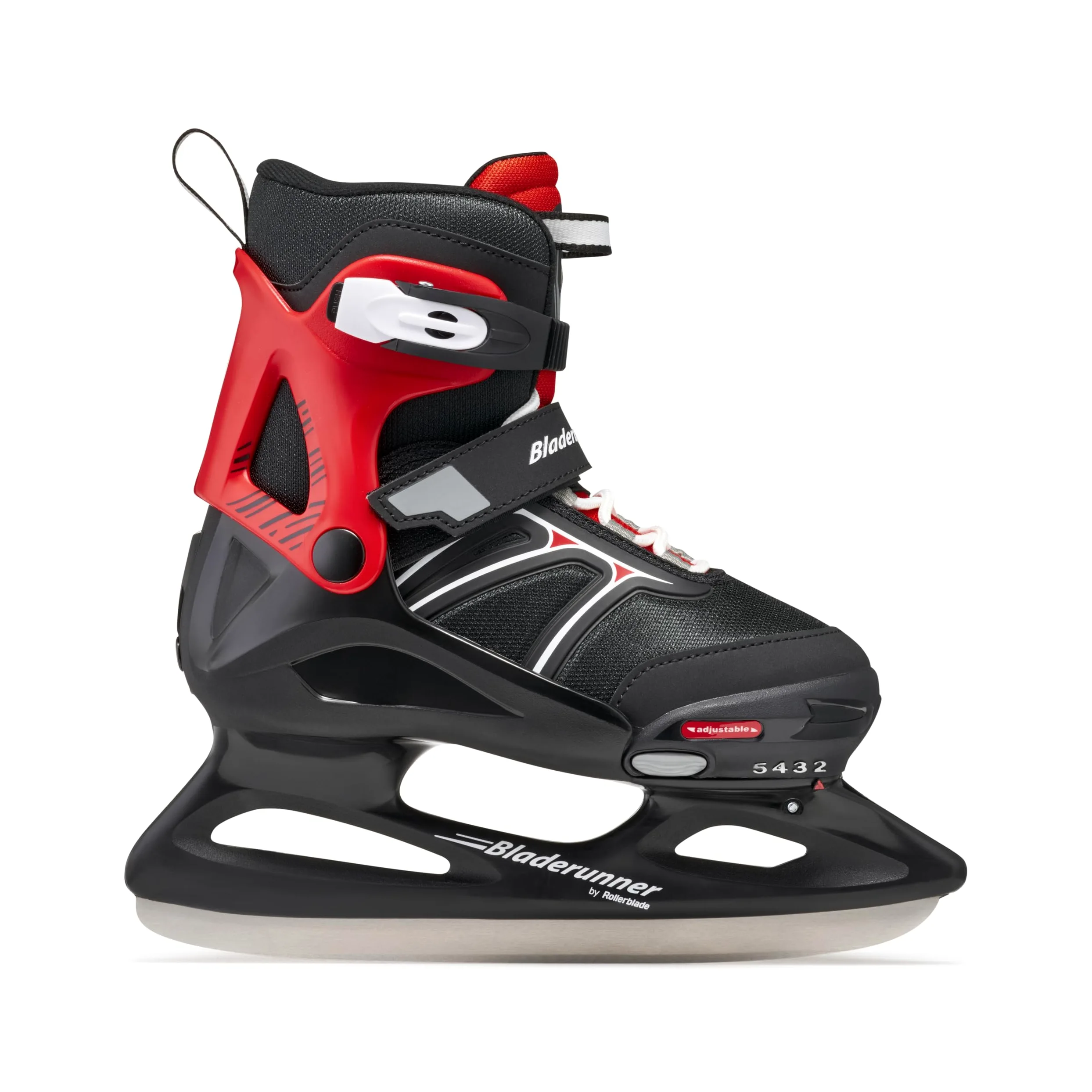 Bladerunner Micro Ice XT Pattini da ghiaccio Misura Regolabile, Bambini e ragazzi, Nero/Rosso