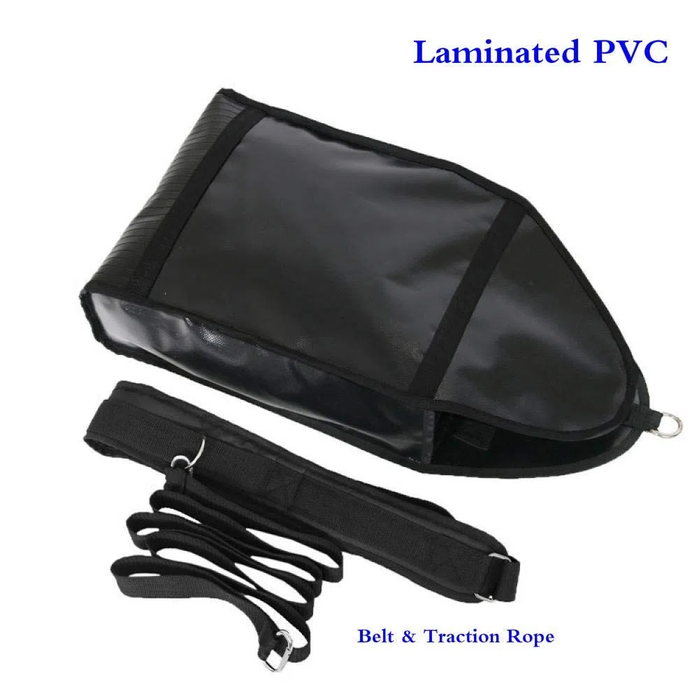 Borsa da Allenamento A Slitta,Sacco di Sabbia per Allenamento di Resistenza con Cintura in Vita E 3 Sacche di Regolazione,PVC Nero 57 * 30cm